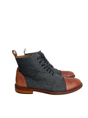 Taft The Jack In Gray Brown Leather Lace Up Boots Men Size 45 EU